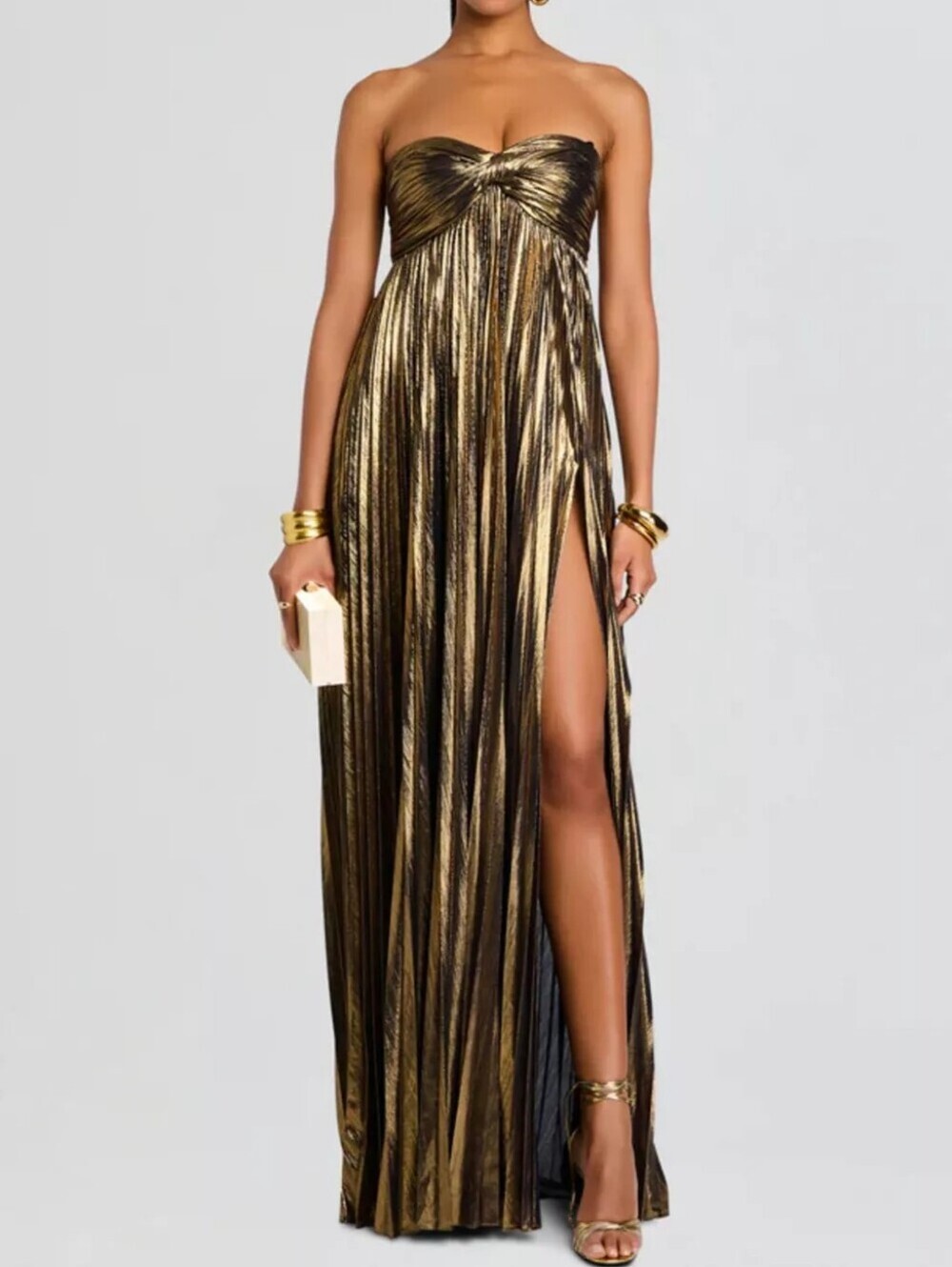 Split Sweetheart Neck Tube Maxi Dress